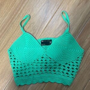 ASOS Vibrant Green Crochet Crop Top